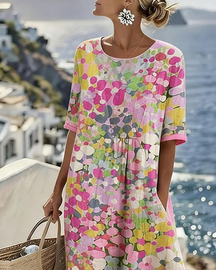 ELENA™ - ABITO MIDI ESTIVO FLOREALE ED ELEGANTE