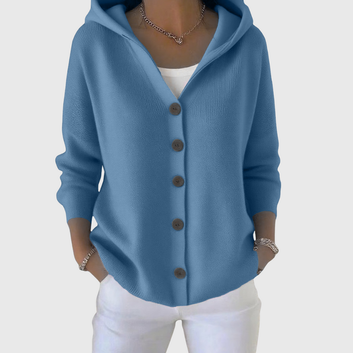 CARDIGAN EMMA IN MAGLIA CON CAPPUCCIO