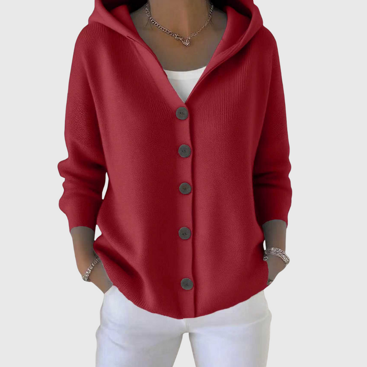 CARDIGAN EMMA IN MAGLIA CON CAPPUCCIO