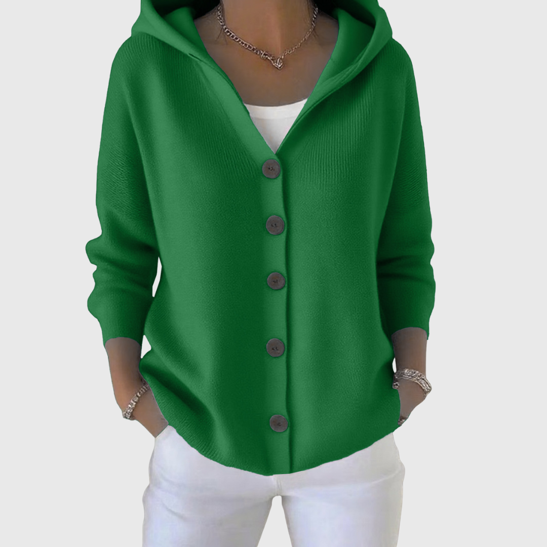 CARDIGAN EMMA IN MAGLIA CON CAPPUCCIO
