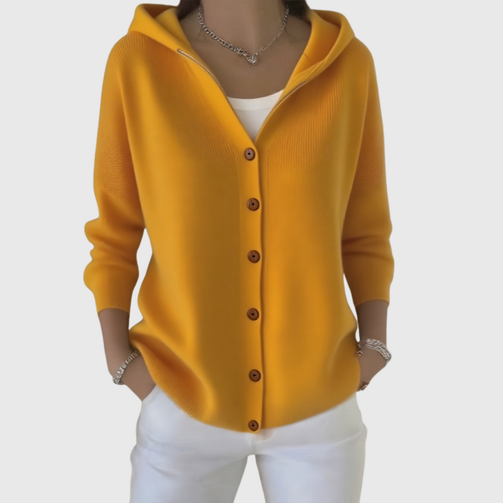 CARDIGAN EMMA IN MAGLIA CON CAPPUCCIO