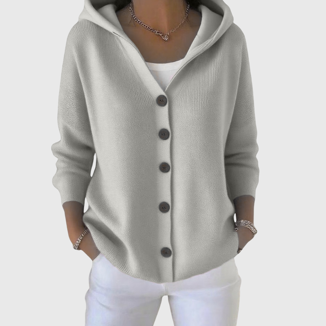 CARDIGAN EMMA IN MAGLIA CON CAPPUCCIO