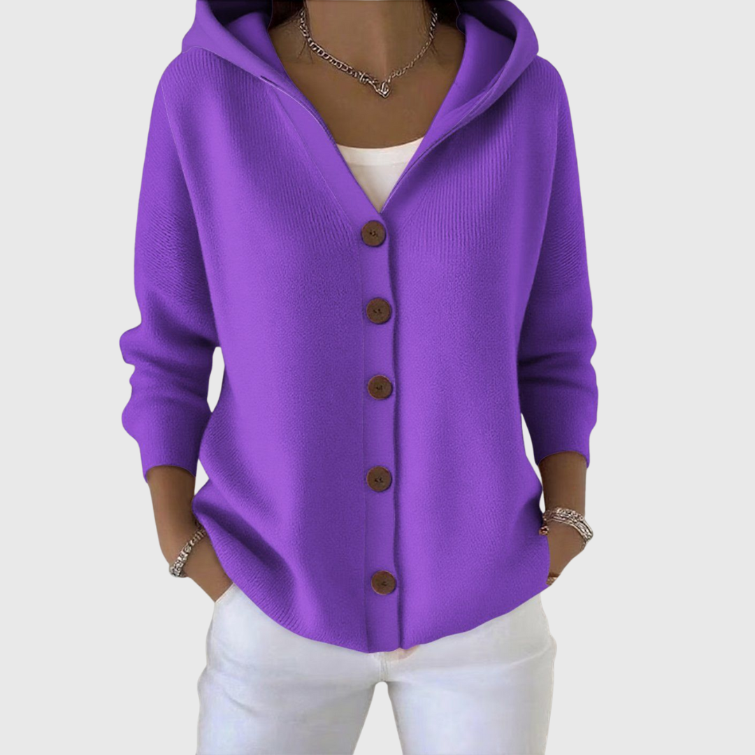 CARDIGAN EMMA IN MAGLIA CON CAPPUCCIO