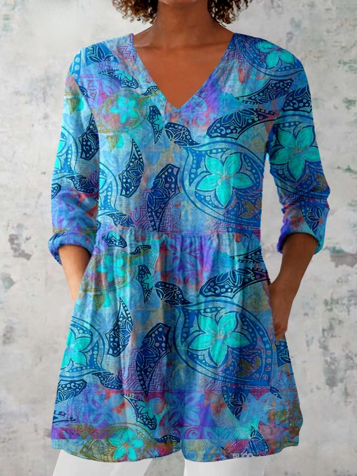 Chloe | Long Blouse with V-Neck
