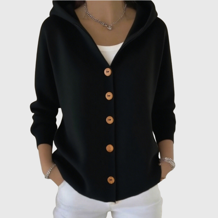CARDIGAN EMMA IN MAGLIA CON CAPPUCCIO