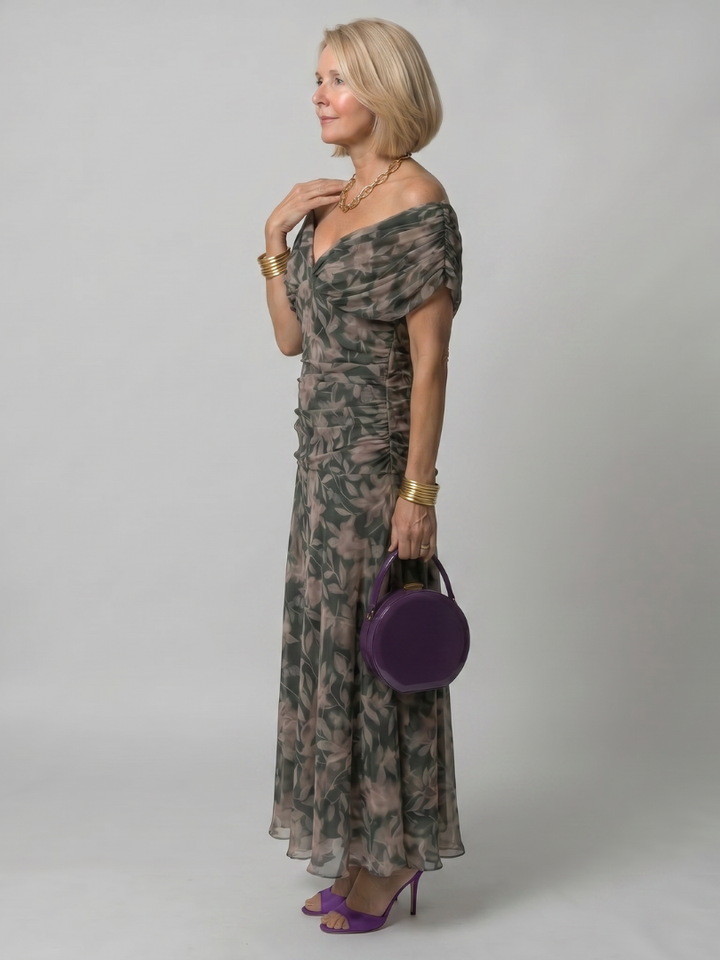Calen | Vestito midi sceso dalle spalle