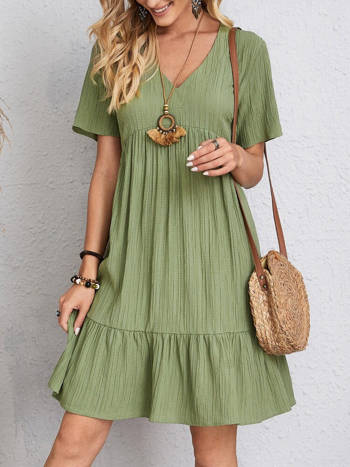 Lynda | Elegant Layered Dress with Tummy Coverage