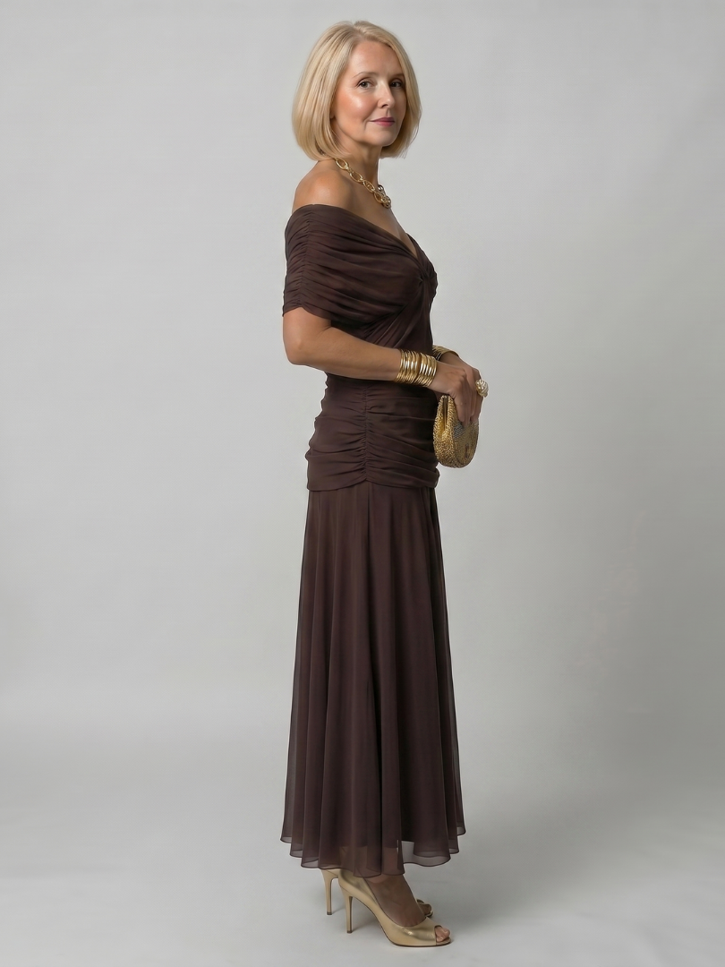 Calen | Vestito midi sceso dalle spalle