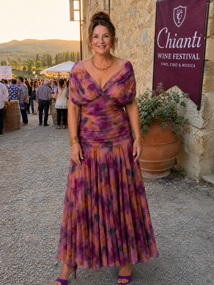 Calen | Vestito midi sceso dalle spalle
