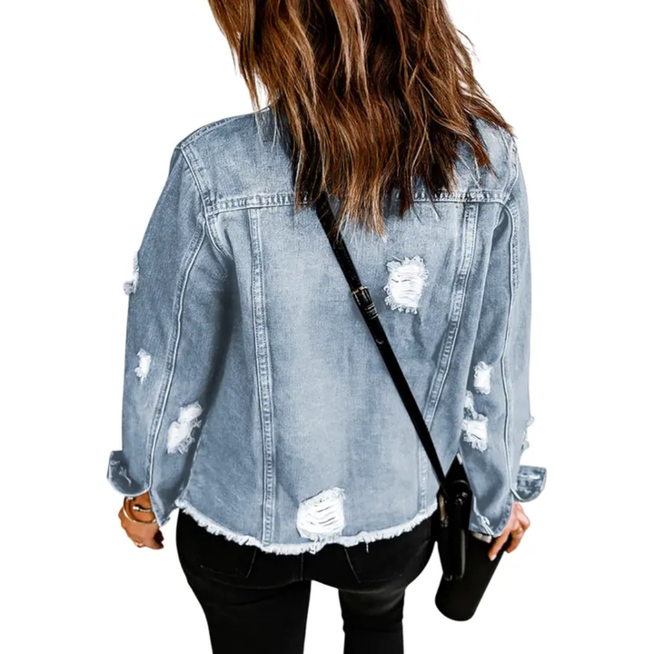 Brenda | Giacca classica in denim effetto vissuto
