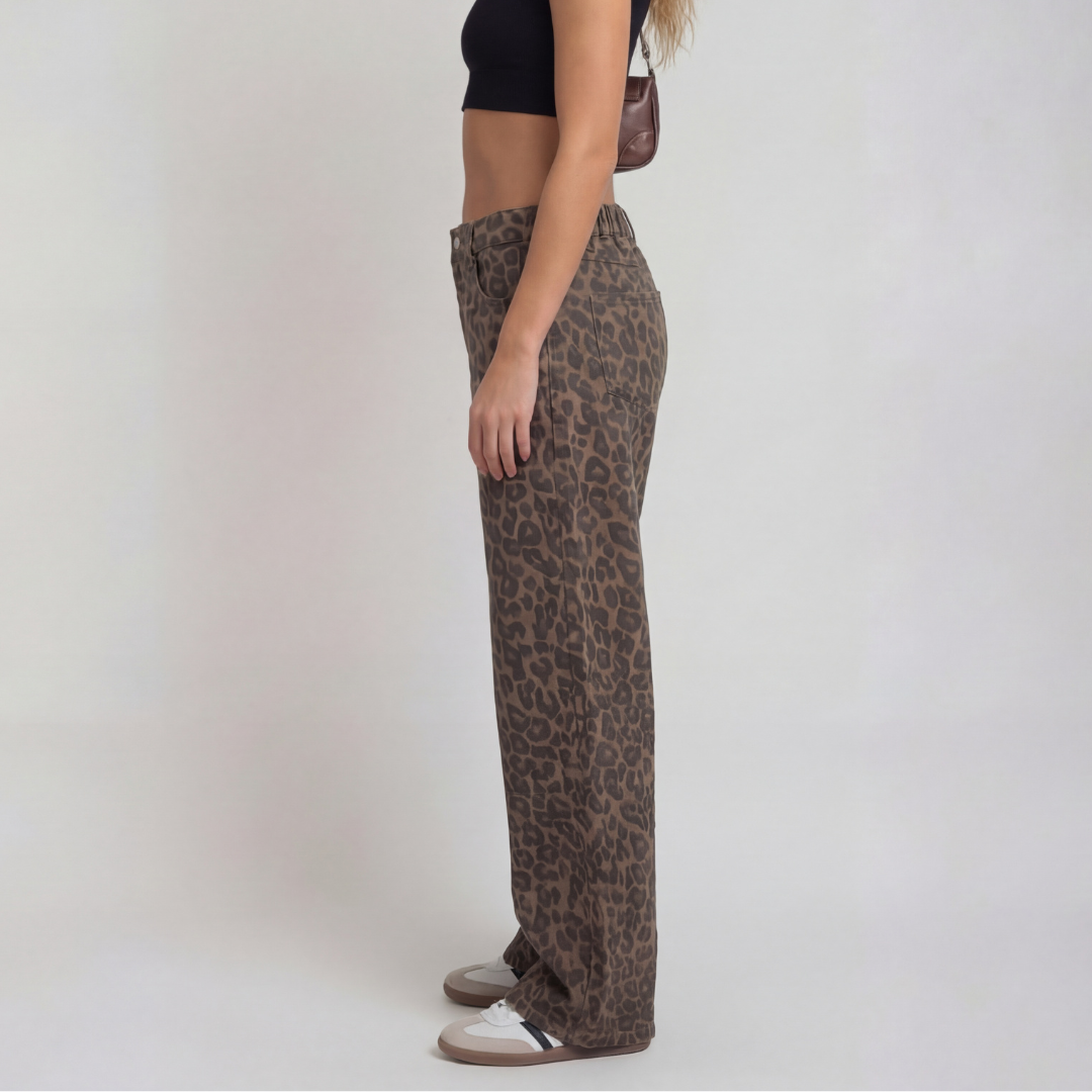 PENELOPE™ – Pantaloni Larghi con Stampa Leopardata Casual