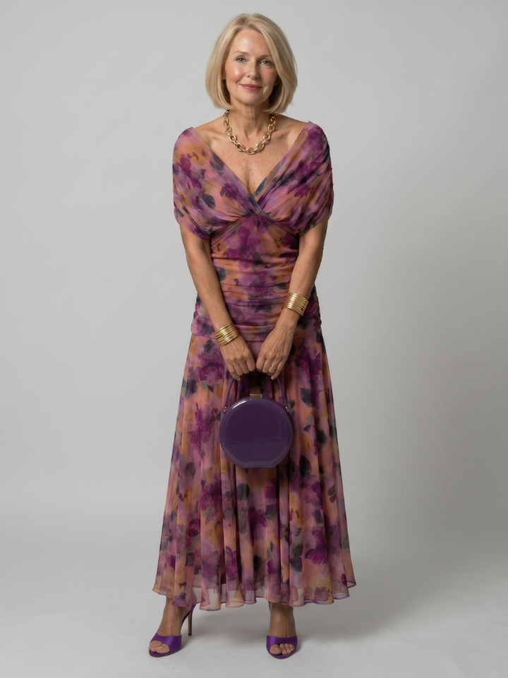 Calen | Vestito midi sceso dalle spalle
