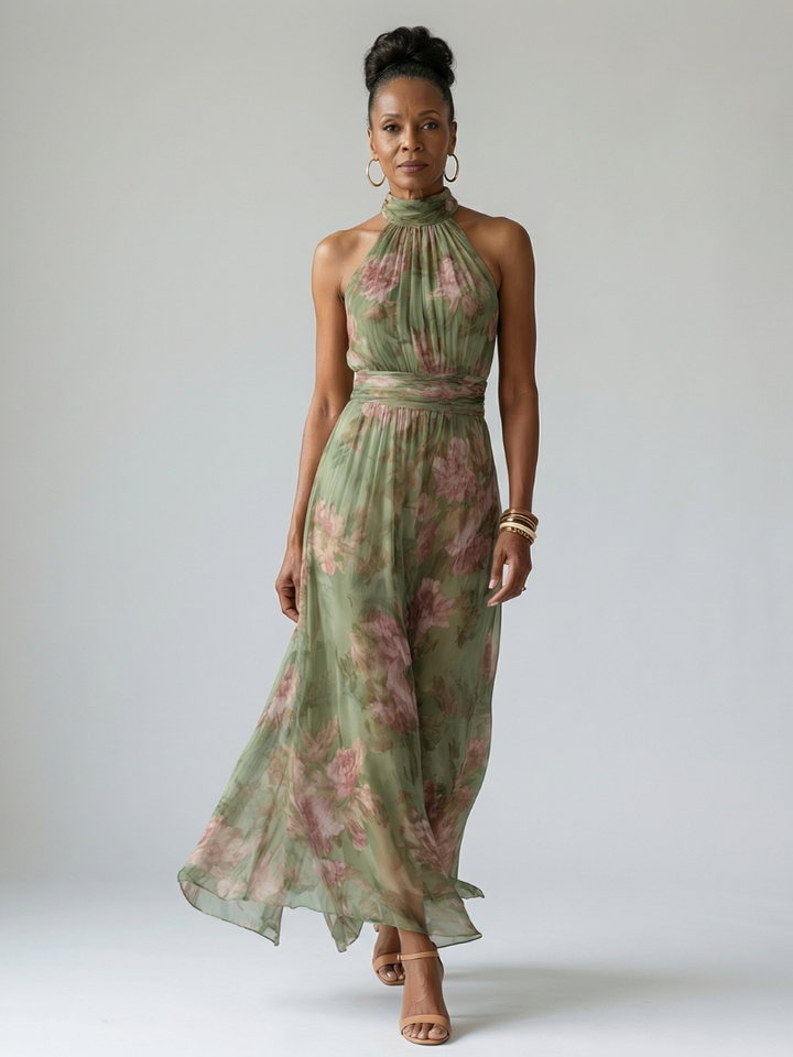 Abito midi Mirelle™ con scollo all'americana e arricciature