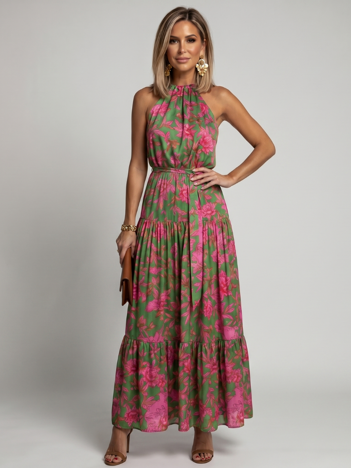 Abito midi drappeggiato con scollo all'americana Rowen™