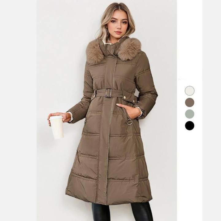 LEYLA™ - Elegante cappotto in peluche con cintura per un autunno e un inverno accoglienti