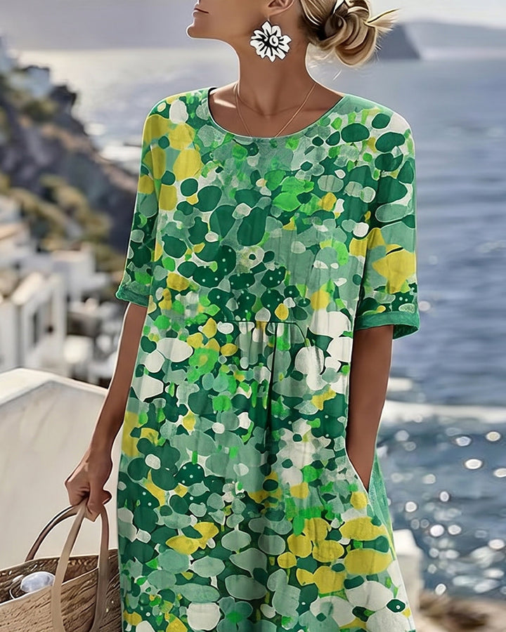 ELENA™ - ABITO MIDI ESTIVO FLOREALE ED ELEGANTE