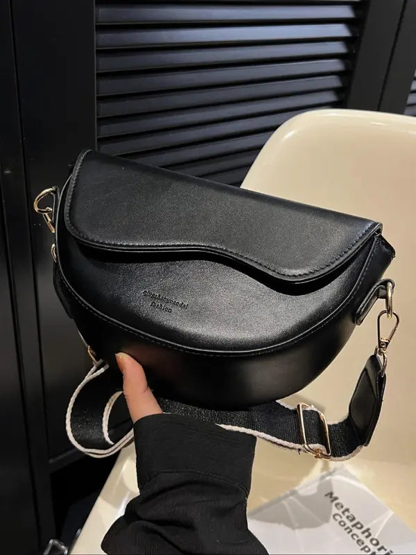 GABI™ - Borsa a tracolla piccola e semplice, versatile, con patta, da portare a tracolla o a spalla