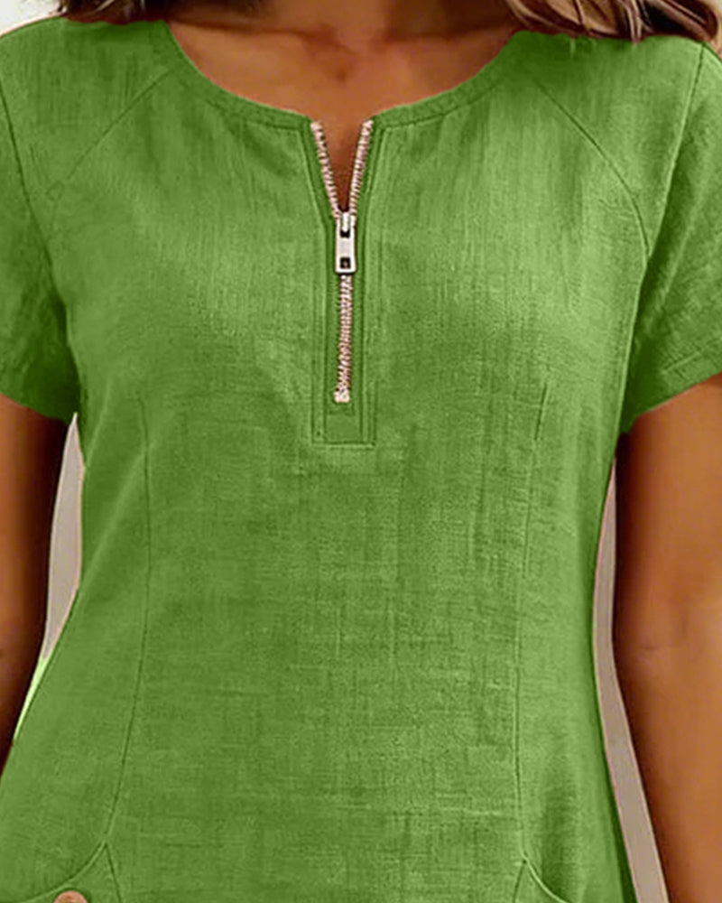 L'abito Amelia | Con zip e tasche in cotone