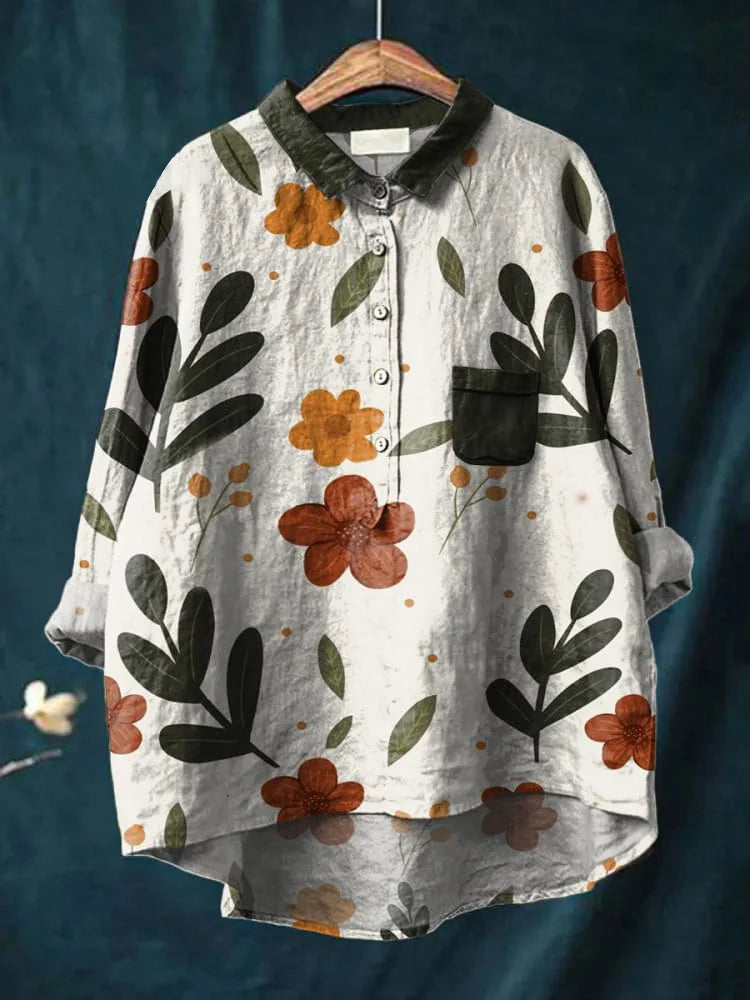 ELEANOR™ - Camicia artistica con motivi floreali
