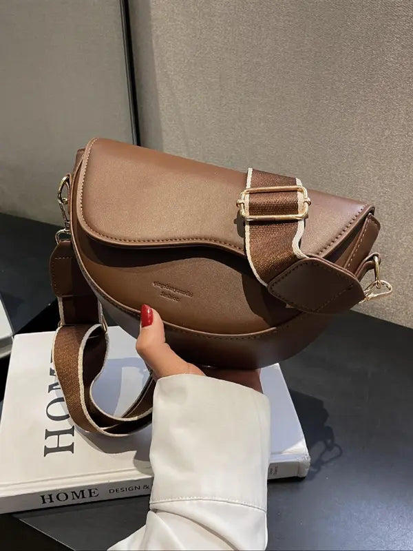 GABI™ - Borsa a tracolla piccola e semplice, versatile, con patta, da portare a tracolla o a spalla