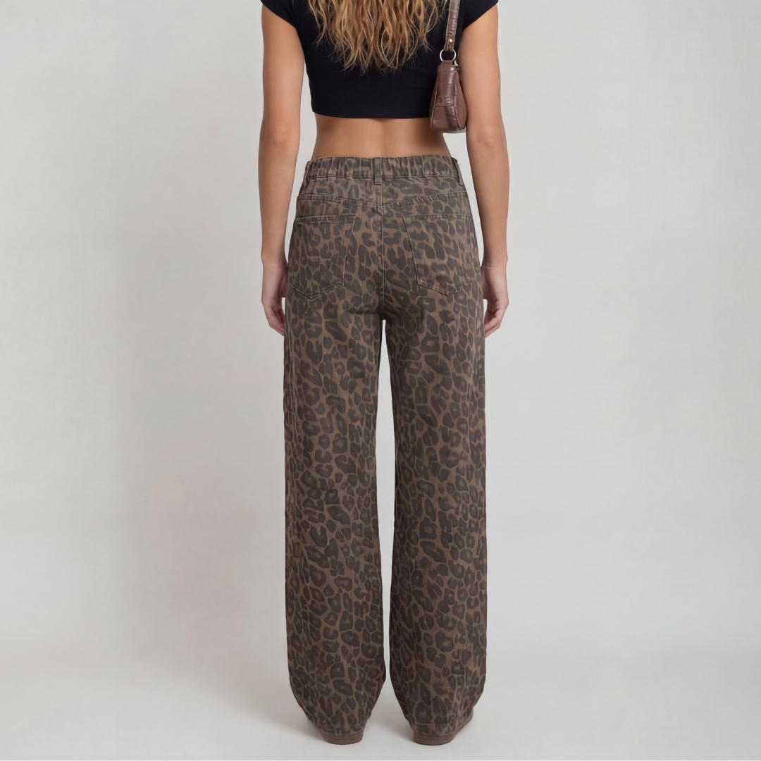 PENELOPE™ – Pantaloni Larghi con Stampa Leopardata Casual