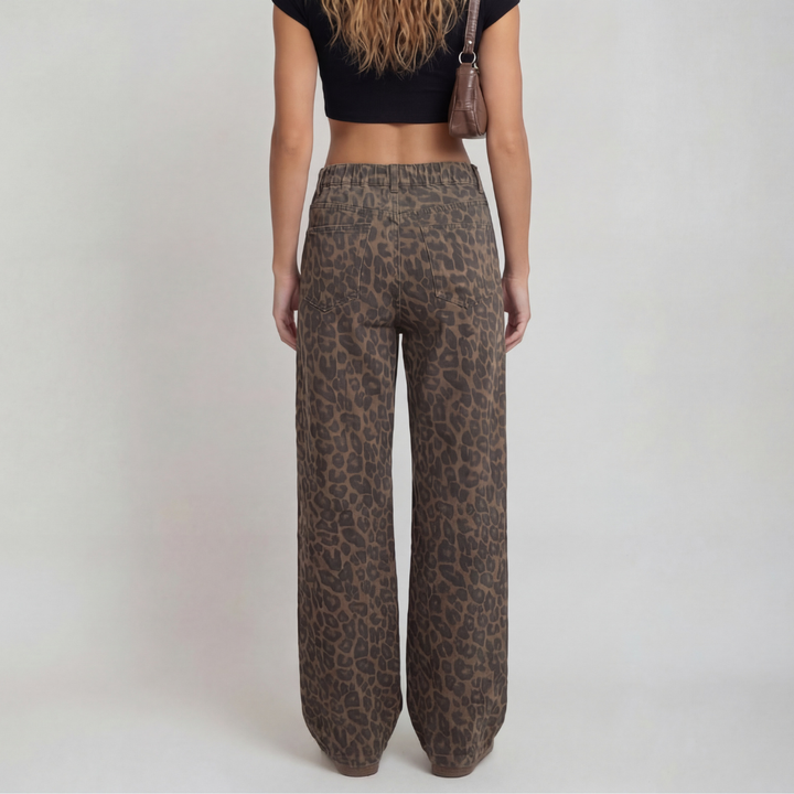 PENELOPE™ – Pantaloni Larghi con Stampa Leopardata Casual