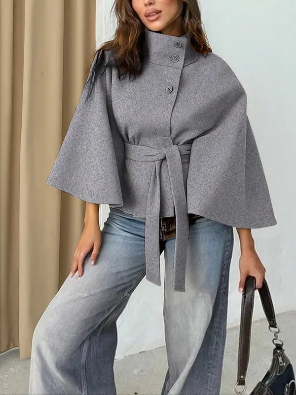 THELMA™ - Cappotto a mantella in lana da donna con fibbia frontale, ideale per l'autunno e l'inverno