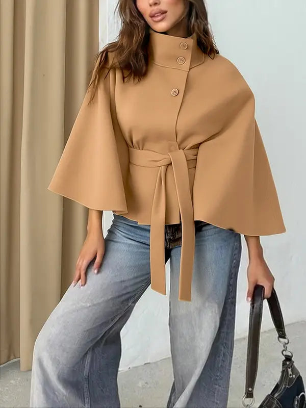 THELMA™ - Cappotto a mantella in lana da donna con fibbia frontale, ideale per l'autunno e l'inverno