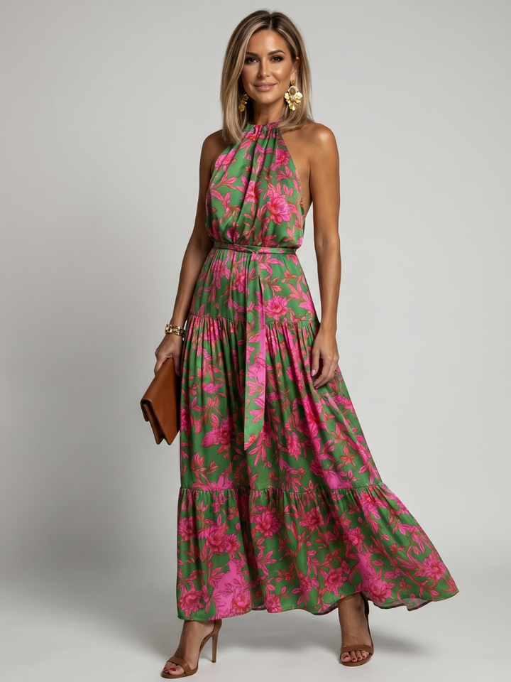 Abito midi drappeggiato con scollo all'americana Rowen™
