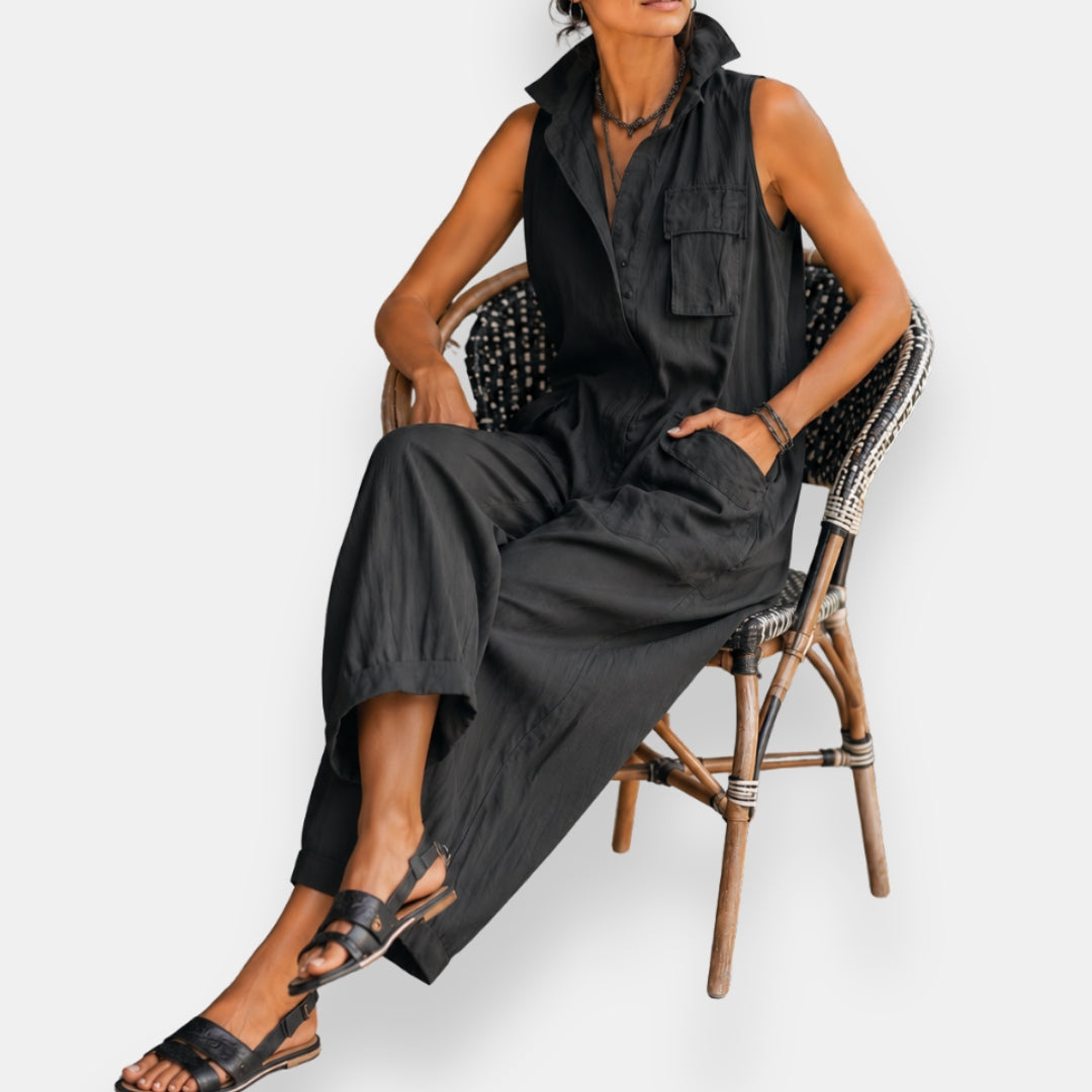 Gaia | Jumpsuit Oversize con Colletto Alto