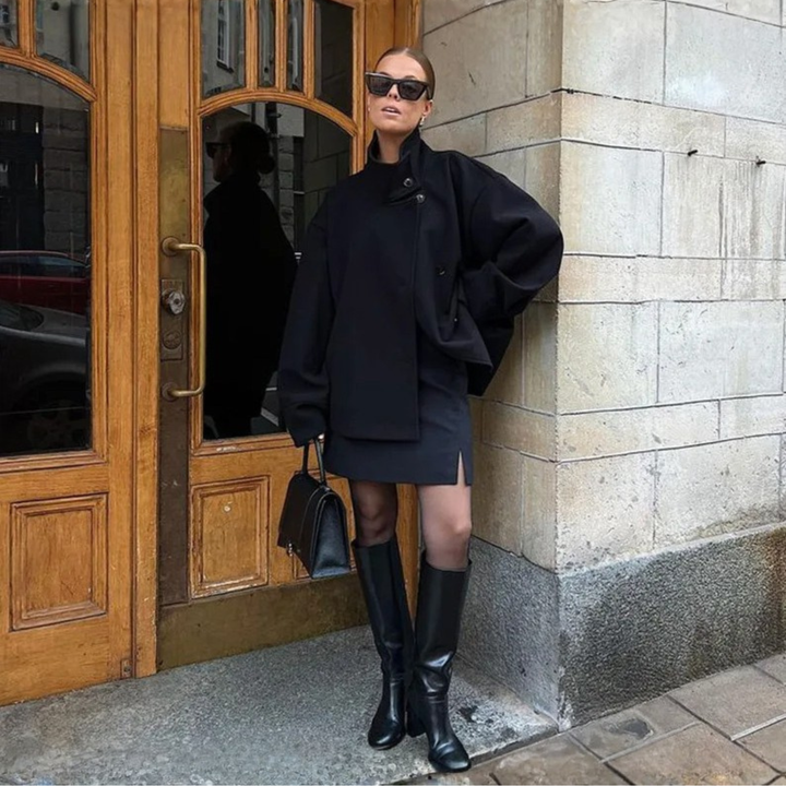 BHEKI™ - Cappotto con Collo Coreana, Manica Lunga e Bottoni