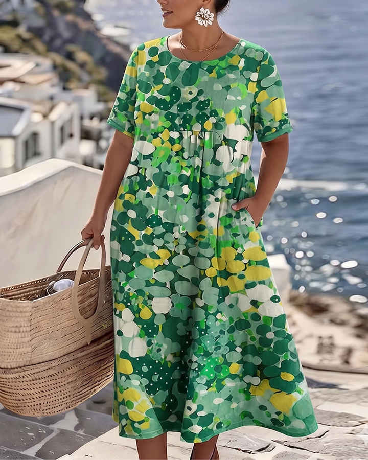 ELENA™ - ABITO MIDI ESTIVO FLOREALE ED ELEGANTE