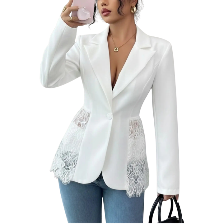 ALEXA™ – Blazer Moderno e Sartoriale in Pizzo Elegante