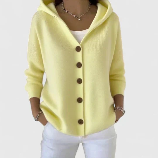 CARDIGAN EMMA IN MAGLIA CON CAPPUCCIO