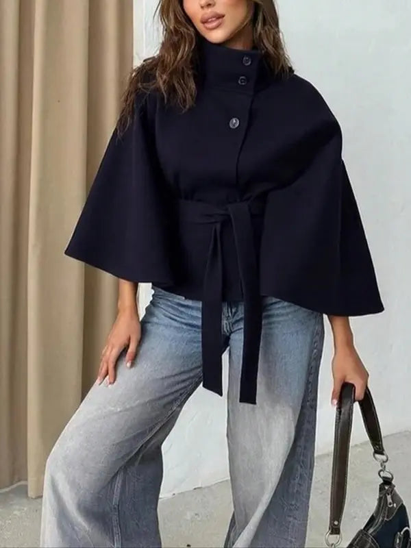 THELMA™ - Cappotto a mantella in lana da donna con fibbia frontale, ideale per l'autunno e l'inverno