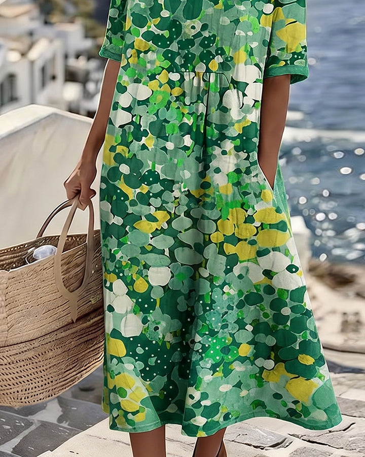 ELENA™ - ABITO MIDI ESTIVO FLOREALE ED ELEGANTE
