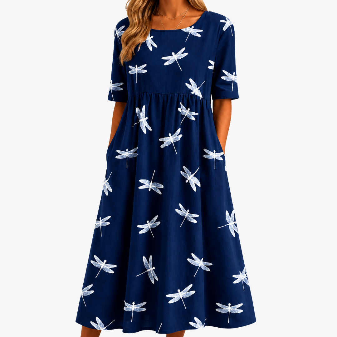 Vestito midi tascabile Dragonfly Breeze