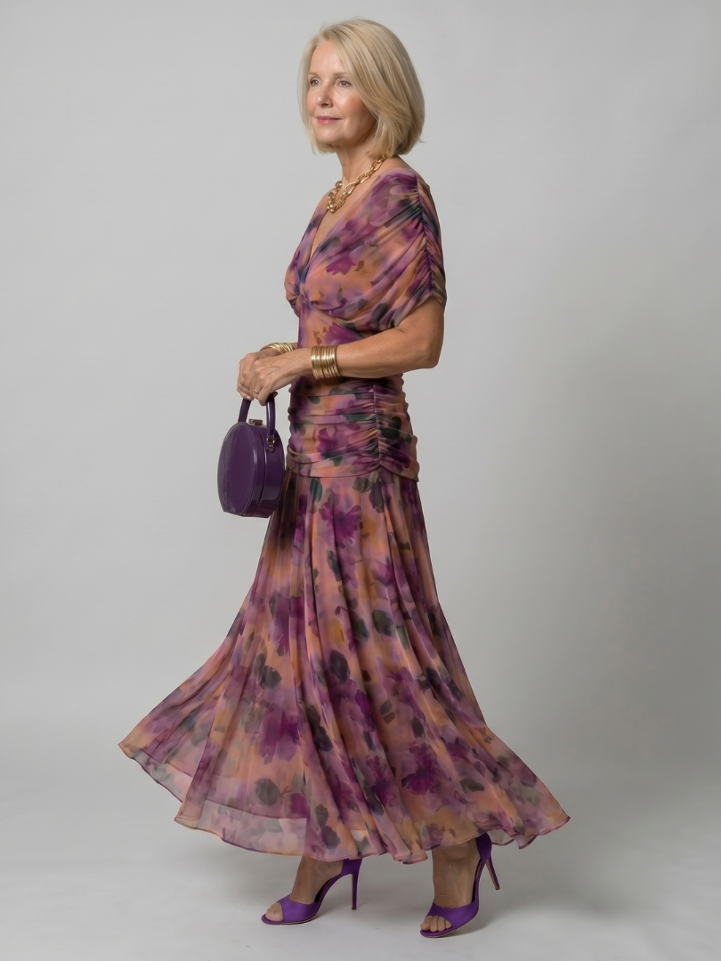 Calen | Vestito midi sceso dalle spalle