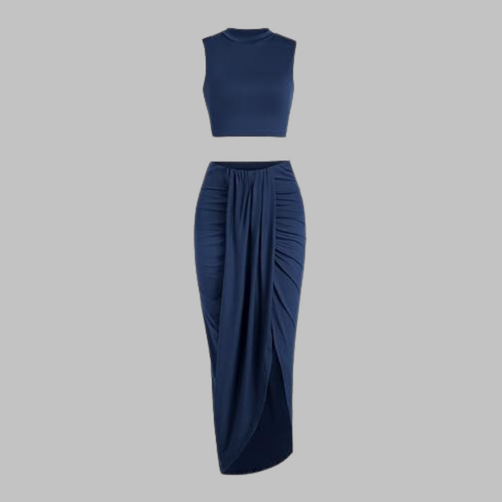 MANUELA™ - Elegante Completo Gonna Lunga Plissettata con Spacco