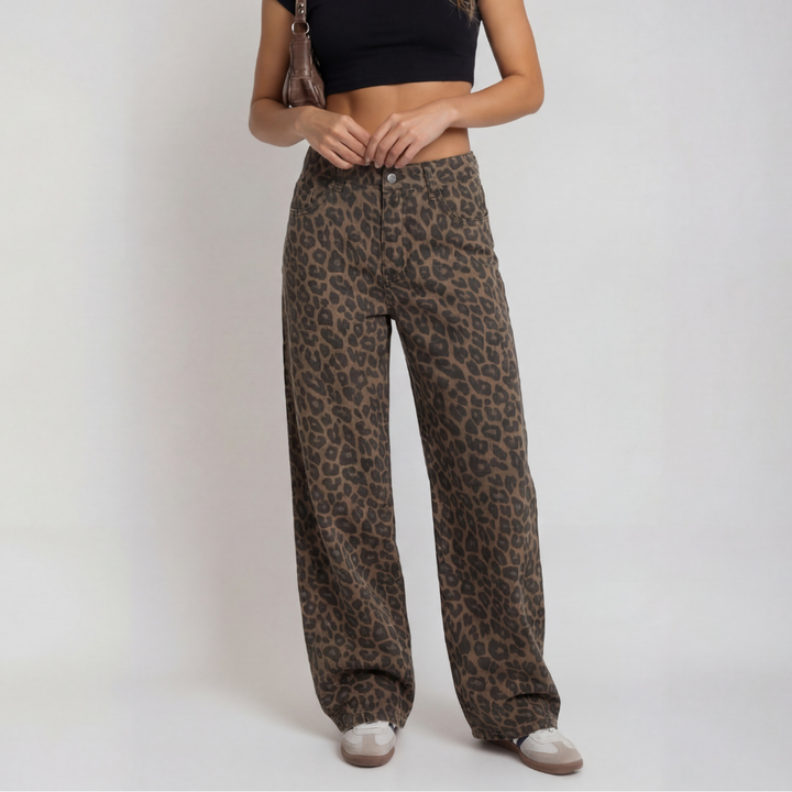 PENELOPE™ – Pantaloni Larghi con Stampa Leopardata Casual