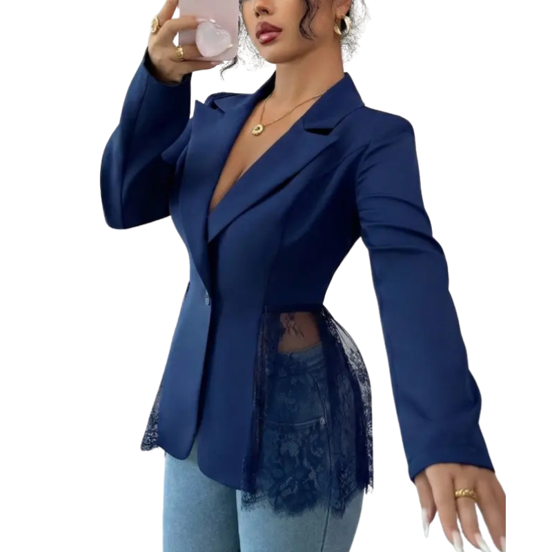 ALEXA™ – Blazer Moderno e Sartoriale in Pizzo Elegante