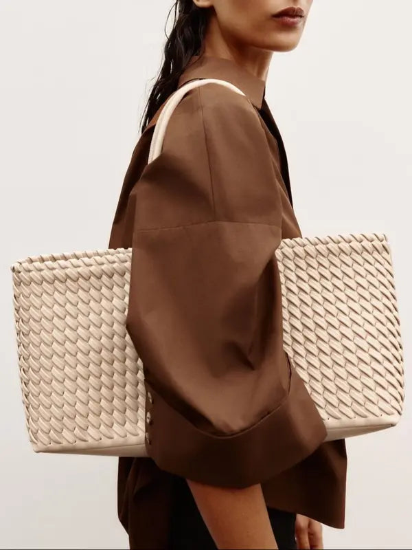 LINDSAY™ - Elegante borsa tote intrecciata per l'uso quotidiano