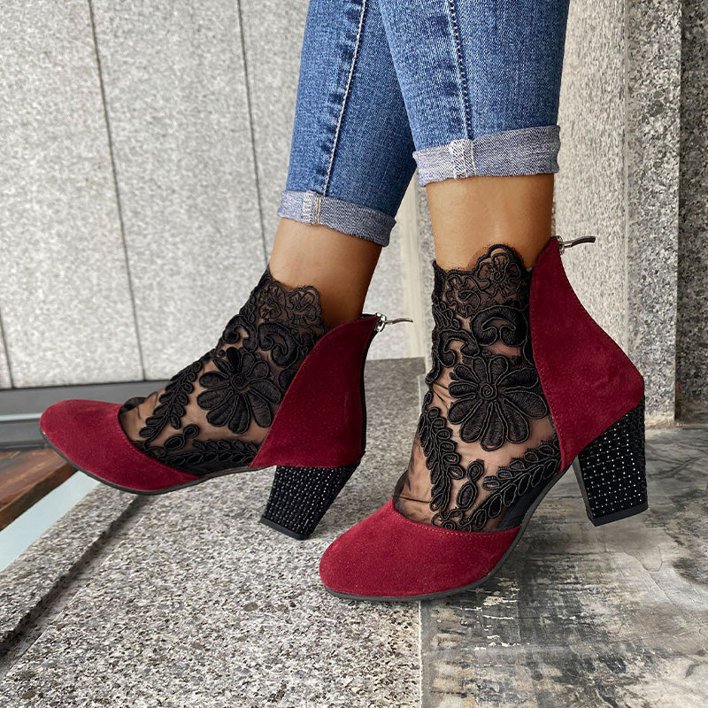 JOLIE™ - Stivali con Tacco in Pizzo Eleganti