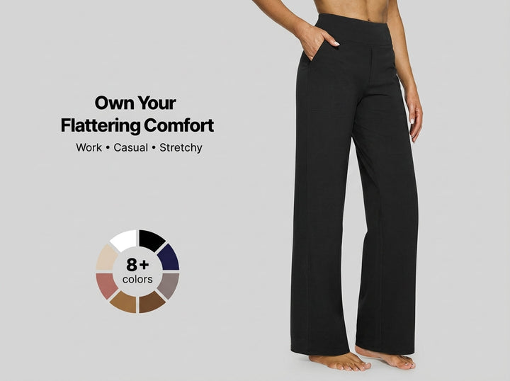 WHITNEY™ - Comodi pantaloni a vita alta a gamba larga per Yoga e attività all'aperto
