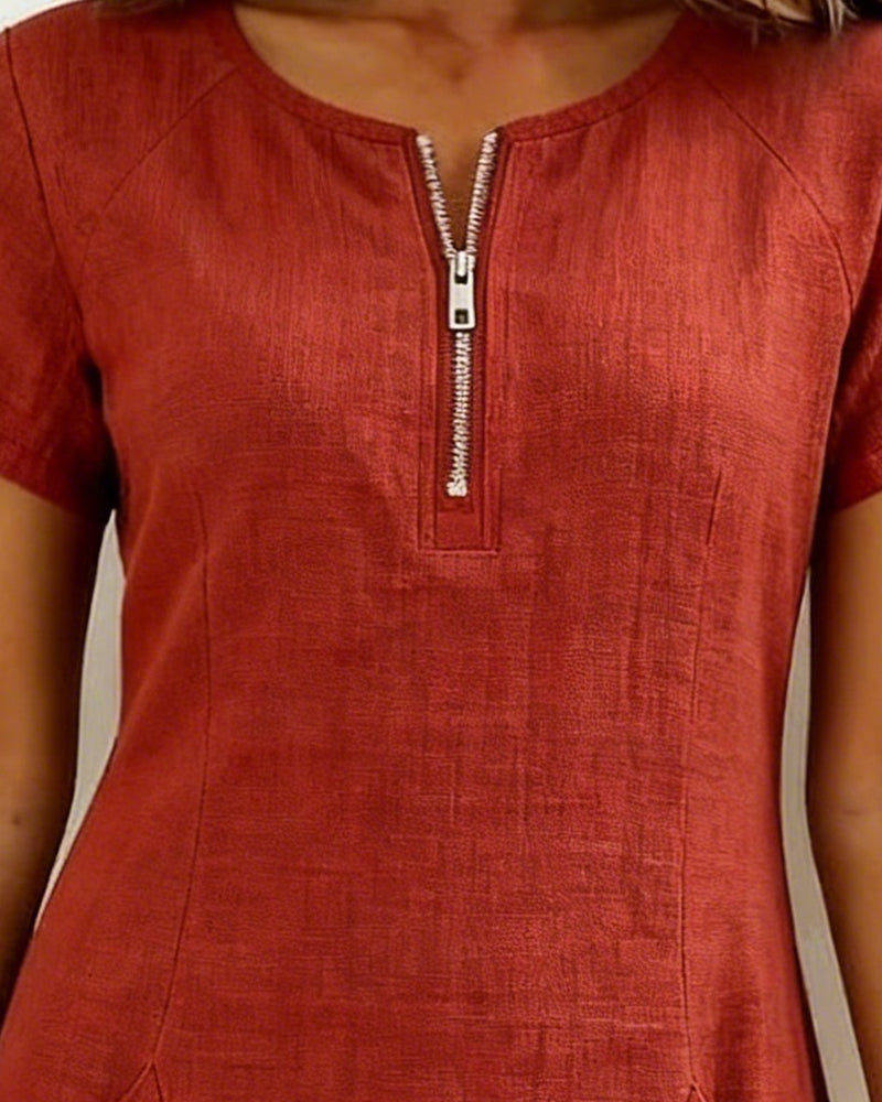 L'abito Amelia | Con zip e tasche in cotone