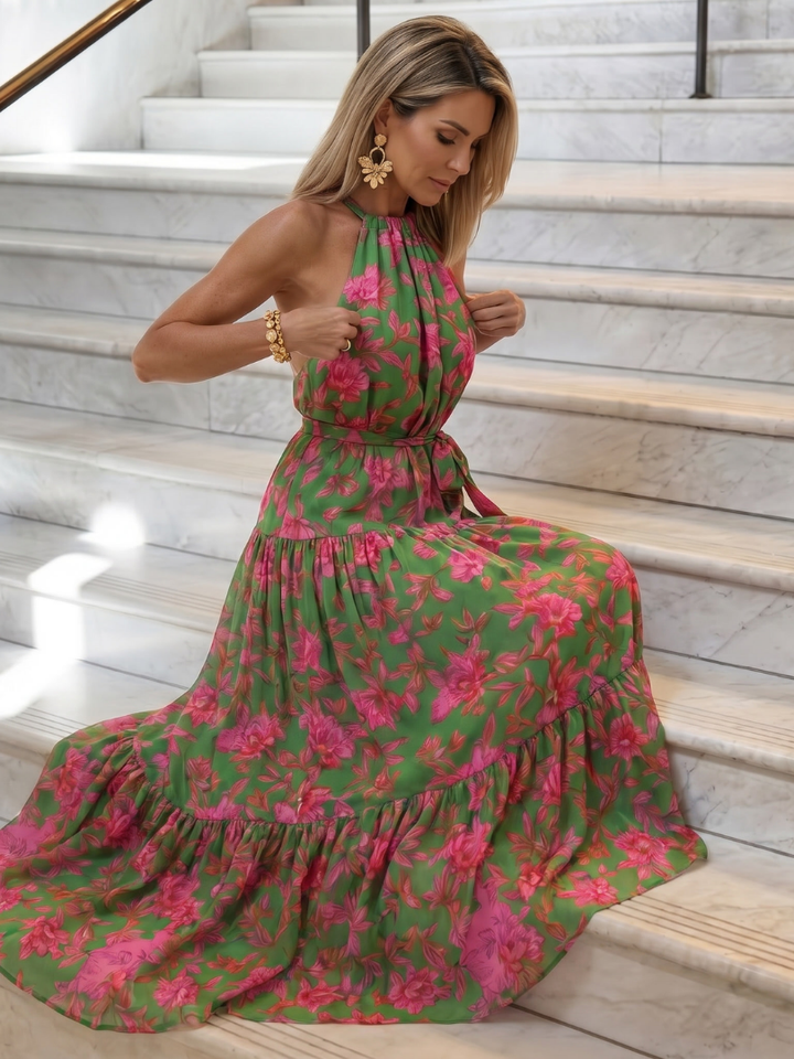 Abito midi drappeggiato con scollo all'americana Rowen™