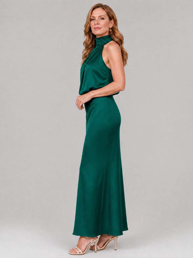 Nopal™ Abito Midi Senza Maniche con Scollo Drappeggiato