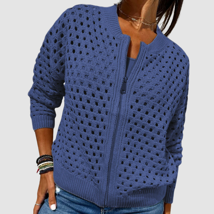 Irene | Premium Zip Knit Cardigan