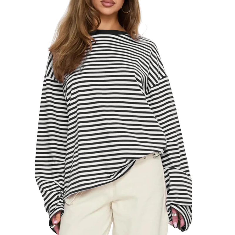 TRACY™ – Maglia a Maniche Lunghe a Righe Versatile