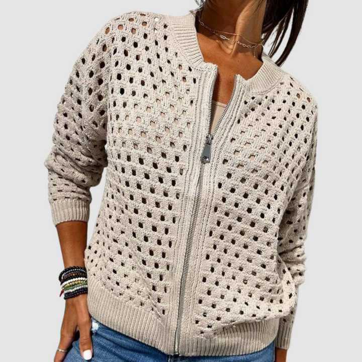 Irene | Premium Zip Knit Cardigan